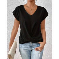 👚 Elegancka casualowa koszulka z krótkim rękawem