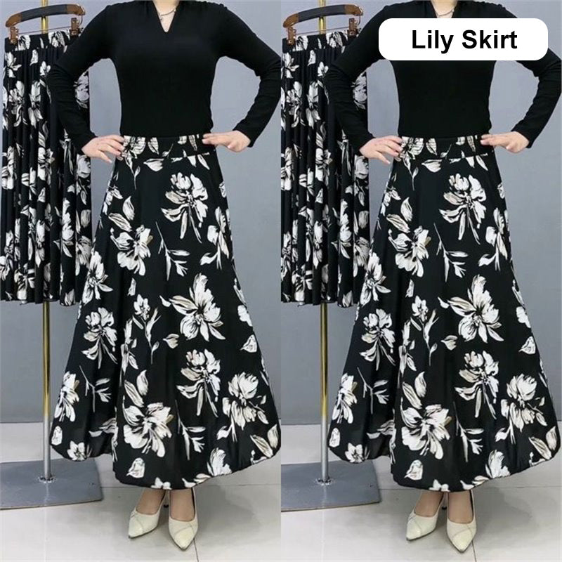 👗Damska długa spódnica plisowana w kwiaty z wysokim stanem