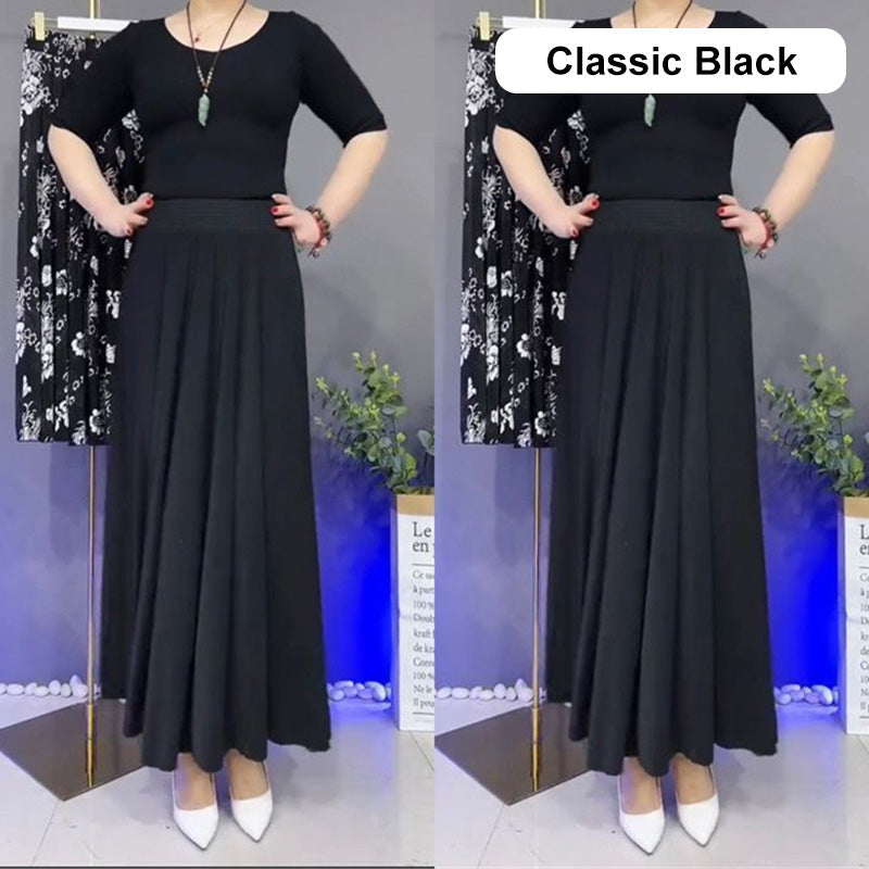 👗Damska długa spódnica plisowana w kwiaty z wysokim stanem