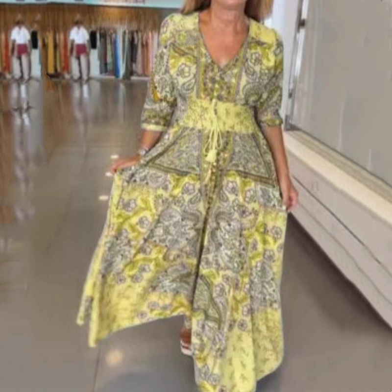 🔥👗Elegancka damska kwiecista sukienka na sznurka