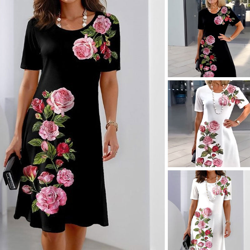 🔥👗Stylowa sukienka z kwiatowym nadrukiem
