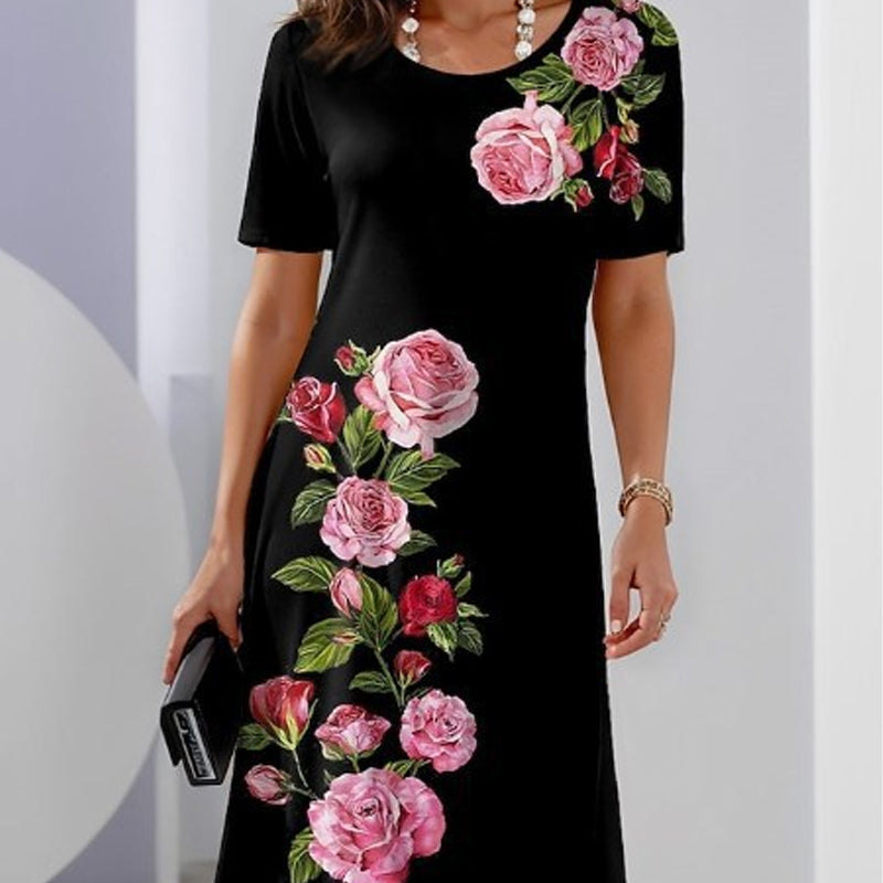 🔥👗Stylowa sukienka z kwiatowym nadrukiem