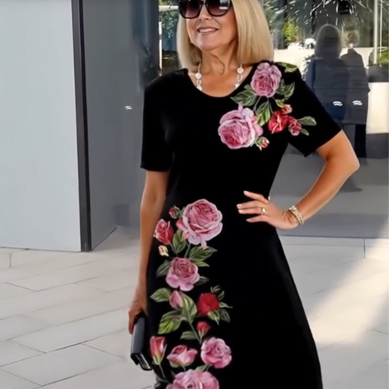 🔥👗Stylowa sukienka z kwiatowym nadrukiem