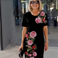 🔥👗Stylowa sukienka z kwiatowym nadrukiem