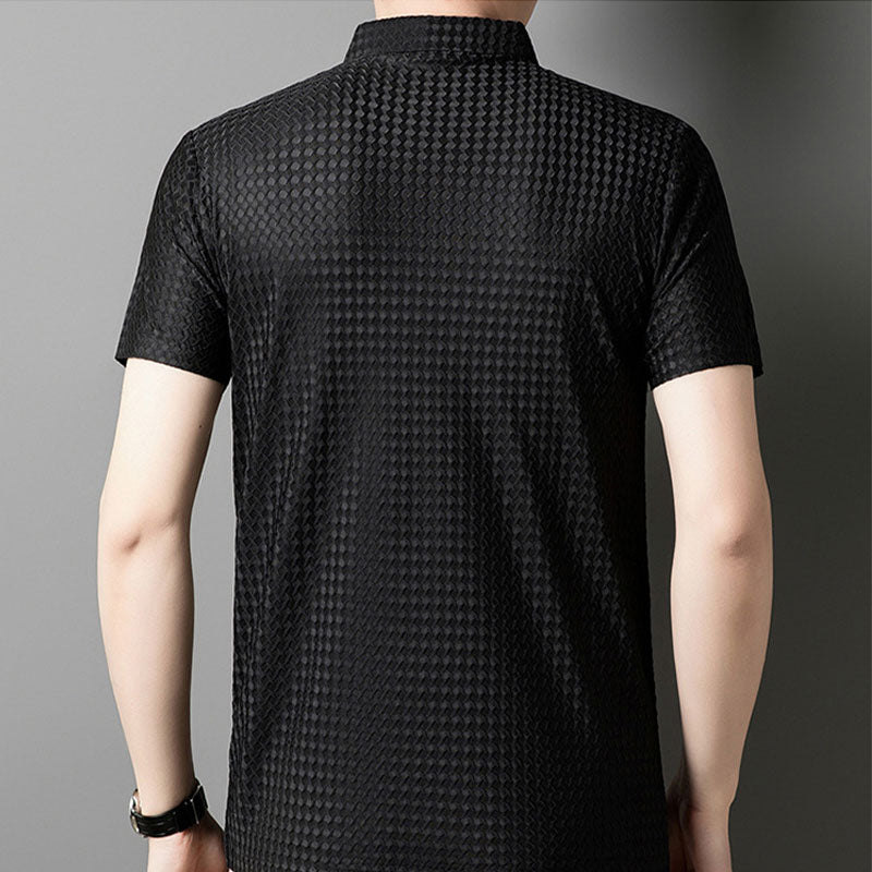 【M-2XL】👕Męska teksturowana koszula z krótkim rękawem