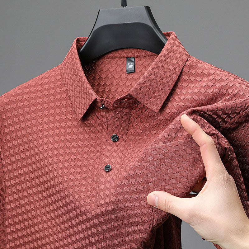【M-2XL】👕Męska teksturowana koszula z krótkim rękawem