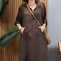 👗 Elegancka sukienka oversize z kapturem - długie rękawy i trendowe rozcięcie