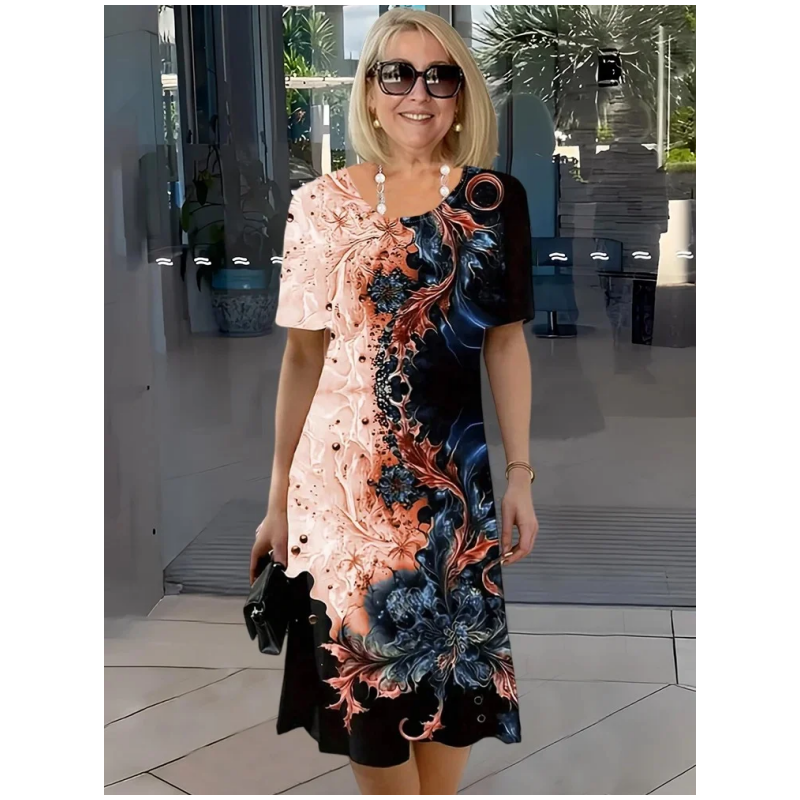 👗Letnia sukienka damska w trójwymiarowy kwiatowy wzór ✨