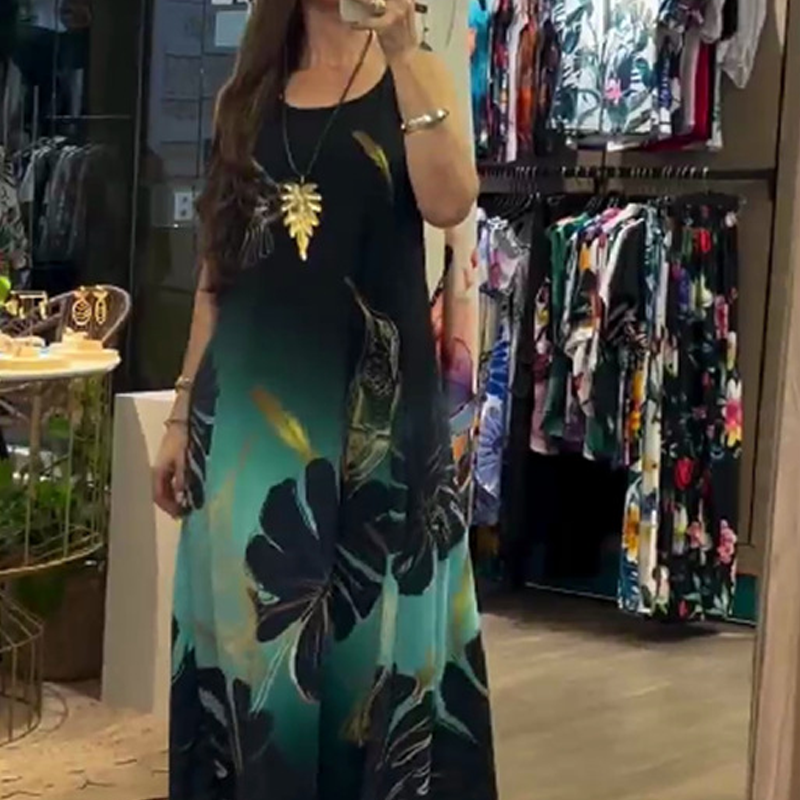 👗Sukienka bez rękawów z nadrukiem