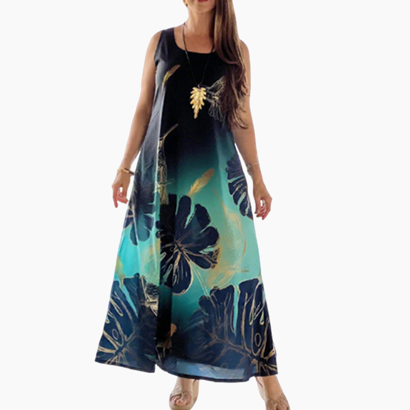 👗Sukienka bez rękawów z nadrukiem