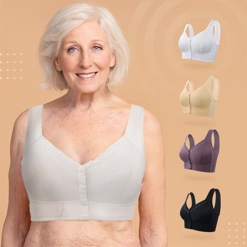 Damski oddychający biustonosz plus size zapinany z przodu【1+1 gratis】
