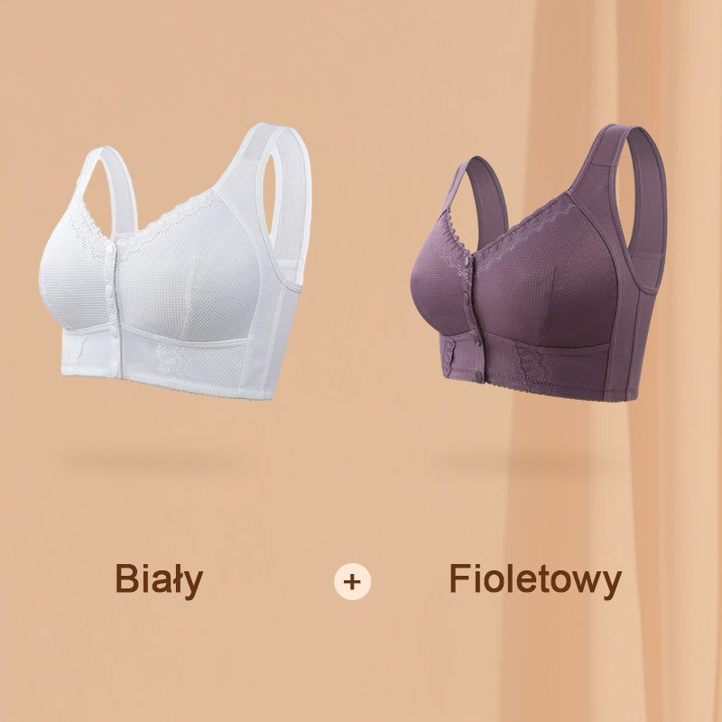 Damski oddychający biustonosz plus size zapinany z przodu【1+1 gratis】