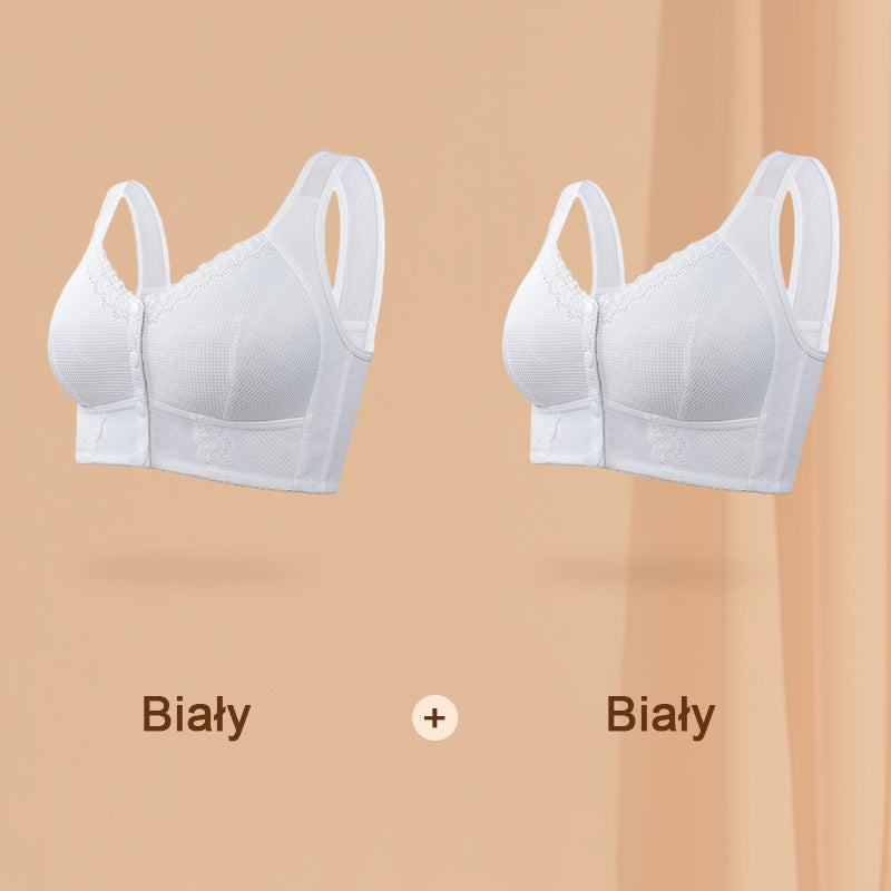 Damski oddychający biustonosz plus size zapinany z przodu【1+1 gratis】