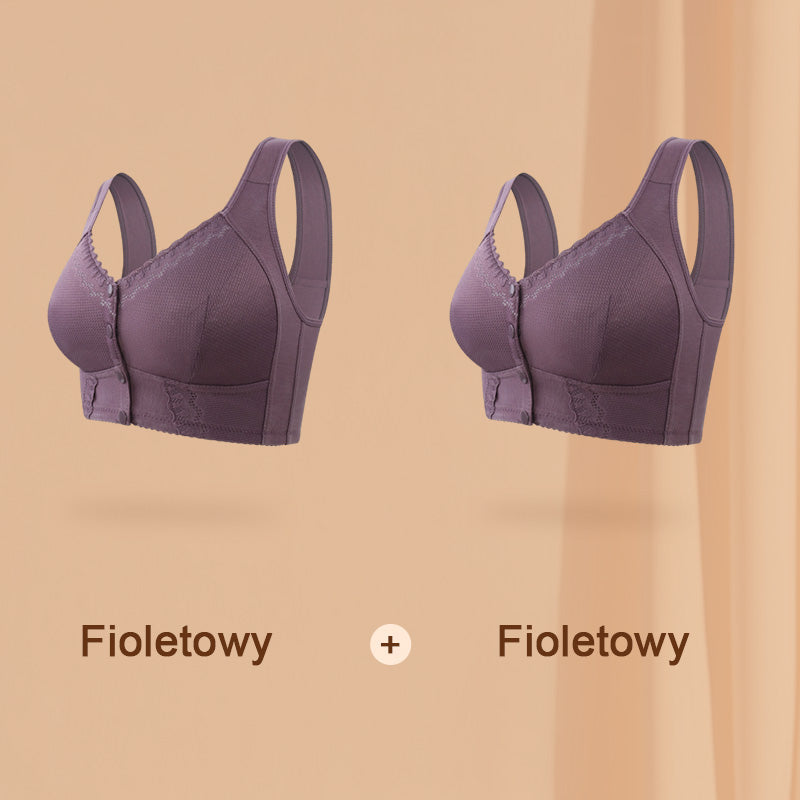 Damski oddychający biustonosz plus size zapinany z przodu【1+1 gratis】