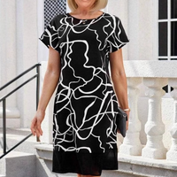 🔥👗Sukienka z krótkim rękawem i okrągłym dekoltem