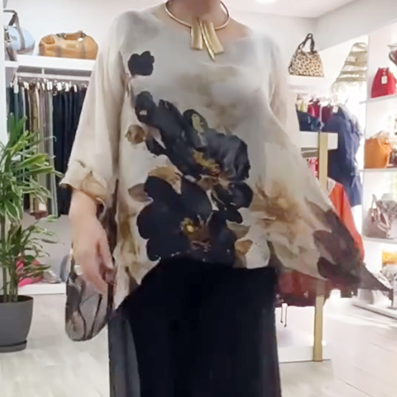 💖Casualowy top damski z okrągłym dekoltem z nadrukiem