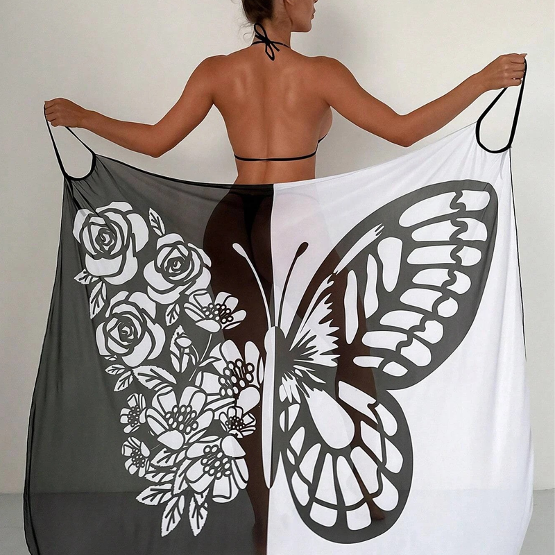 🦋 Damski szal z motywem motyla, który można nosić na wiele sposobów