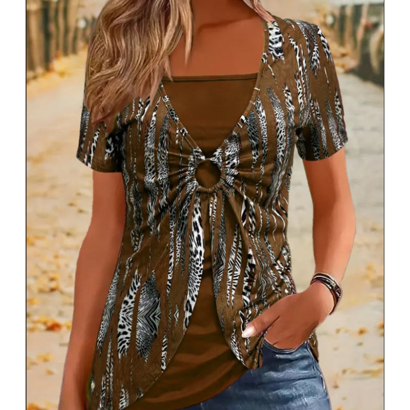 【S-4XL】👚Koszulka z krótkim rękawem w stylu etnicznym