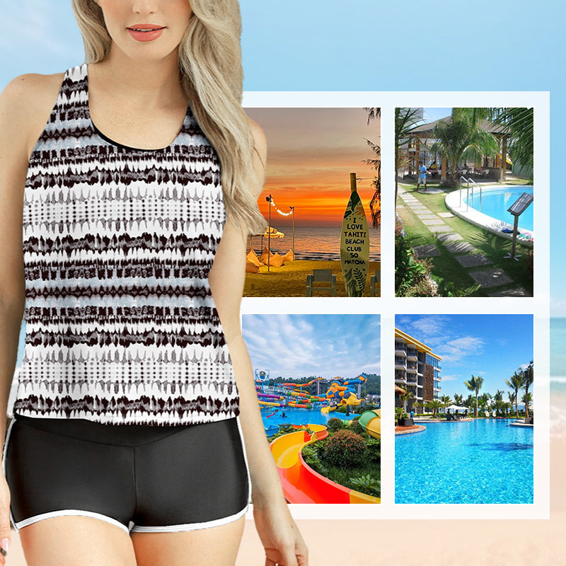 🏖️ Gorąca letnia wyprzedaż – 50% OFF! 💝✨ Kobiecy wygodny zestaw bikini 3-częściowy z nadrukiem