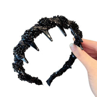 ✨Piękna czarna tiara z koralików💯