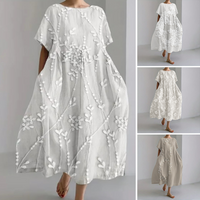 100% lniana wygodna sukienka maxi