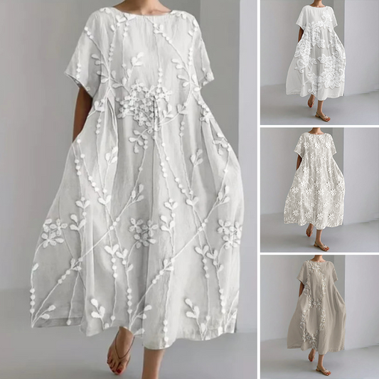 100% lniana wygodna sukienka maxi
