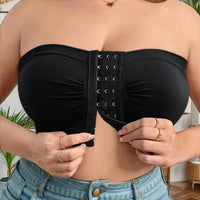 🔥👚Biustonosz bez ramiączek w dużym rozmiarze, zapinany z przodu na klamrę, oddychający