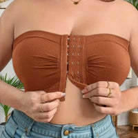 🔥👚Biustonosz bez ramiączek w dużym rozmiarze, zapinany z przodu na klamrę, oddychający
