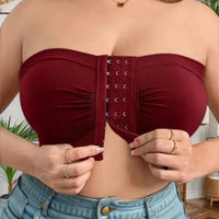 🔥👚Biustonosz bez ramiączek w dużym rozmiarze, zapinany z przodu na klamrę, oddychający