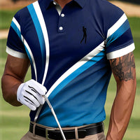 Męska koszulka polo w paski w stylu Art Print Casual Business