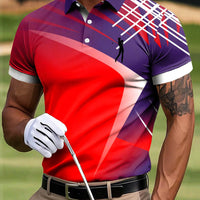 Męska koszulka polo z abstrakcyjną linią w stylu art print Casual Business