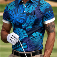 Męska koszulka polo z nadrukiem w stylu casual Business Golf Abstract Palm Leaf Art