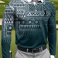 Męska Retro Gradient Etniczny Geometryczny Nadruk Casual Biznesowa Koszulka polo z długim rękawem