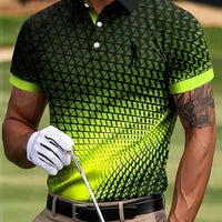 Męski Golf Gradient Geometryczny Patchwork Art Print Casual Business Polo Shirt