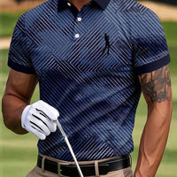 Męski Golf Abstrakcyjny Geometryczny Patchwork Art Print Casual Biznesowa Koszulka Polo