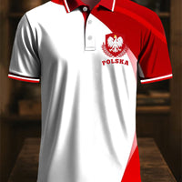 Retro Polski Orł Godło Klasyczna artystyczna koszulka polo Casual Business Print