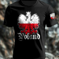 Retro polski abstrakcyjny biały orzeł godło artystyczny nadruk Casual T-Shirt