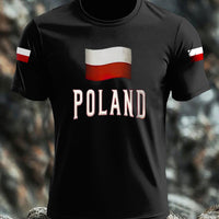 Retro polska flaga abstrakcyjna sztuka drukowana Casual T-Shirt