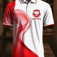 Retro Polski Orł Godło Abstrakcyjny nadruk Casual Biznesowa Koszulka Polo