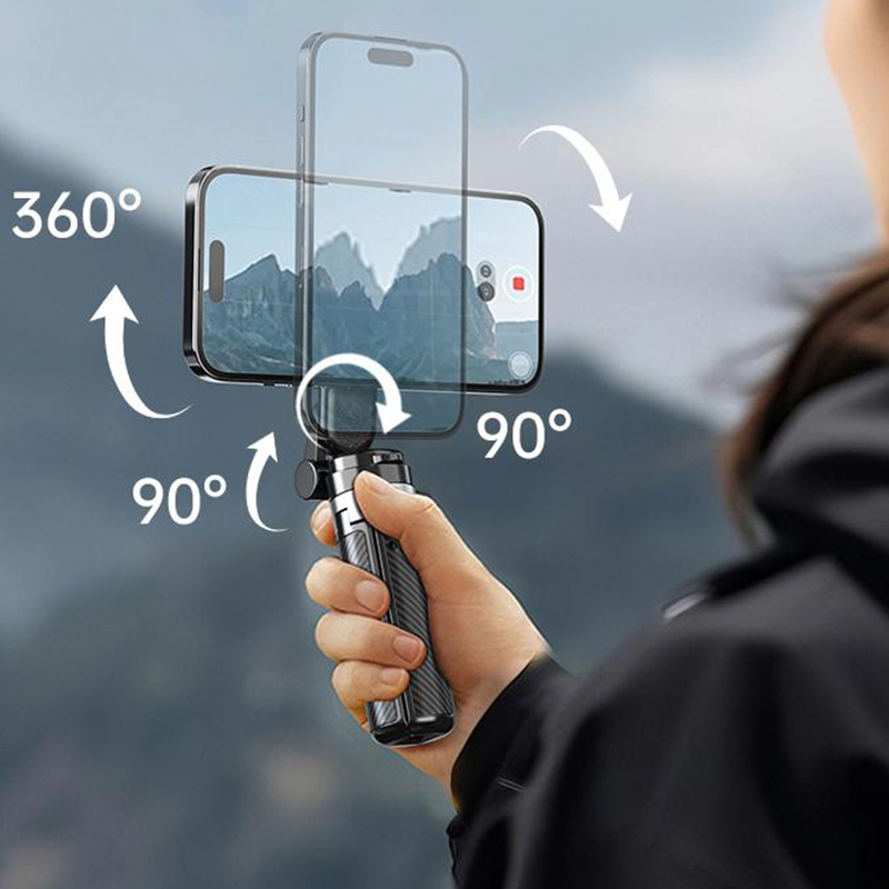 Wielofunkcyjny kijek do selfie 4 w 1 z obrotem o 360° i magnesem