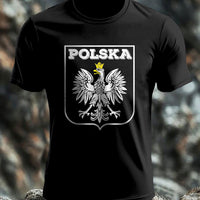 Retro Polski Biały Orzeł Art Print Casual T-Shirt