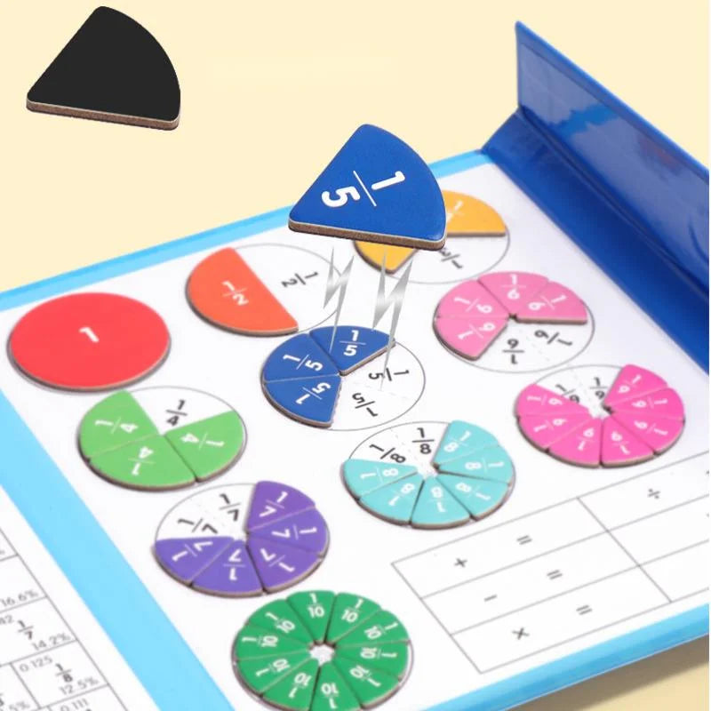 🏅Magnetyczna książka Montessori z puzzlami ułamkowymi