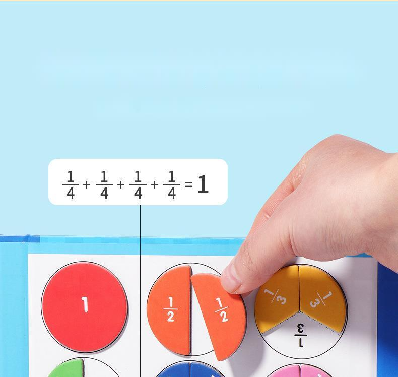 🏅Magnetyczna książka Montessori z puzzlami ułamkowymi
