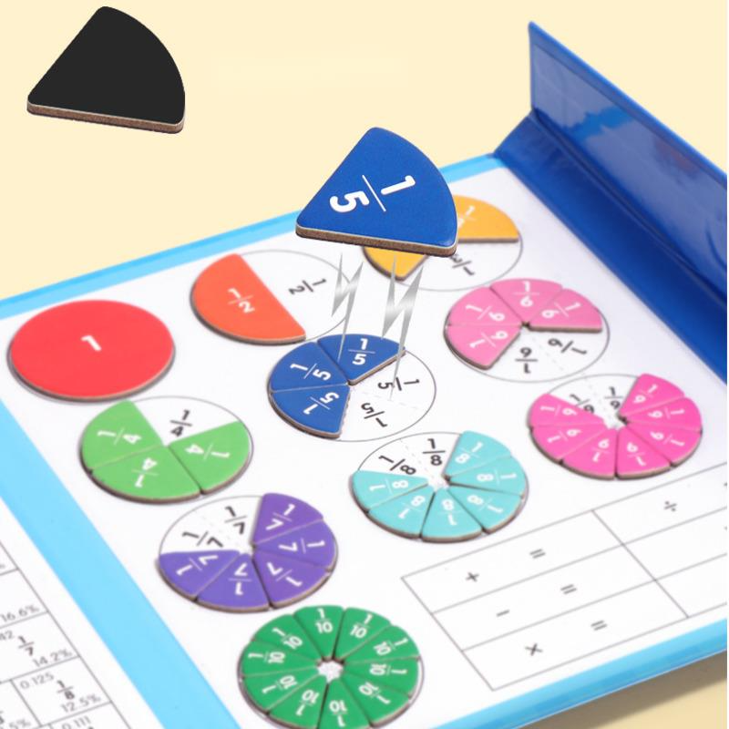 🏅Magnetyczna książka Montessori z puzzlami ułamkowymi