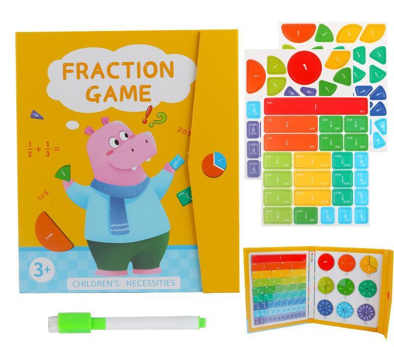 🏅Magnetyczna książka Montessori z puzzlami ułamkowymi