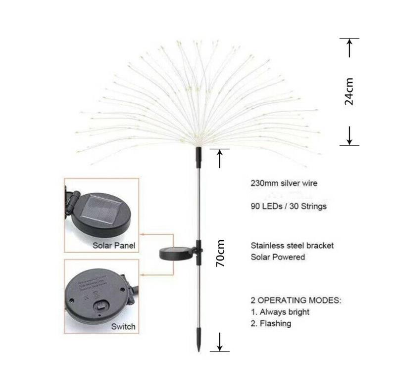 🎇Wodoodporna solarna lampa ogrodowa z fajerwerkami