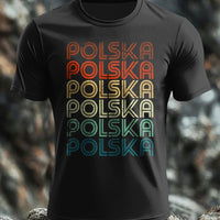 Retro polski kolorowy w trudnej sytuacji Art Print Casual T-Shirt