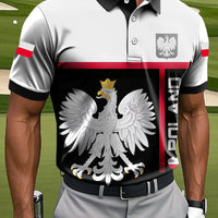 Męska koszulka polo w stylu vintage z orłem i patchworkiem artystycznym w stylu vintage