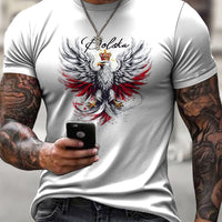 Męski Polski Orzeł Herb Retro Heraldyczny Art Design T-Shirt