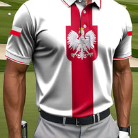 Męska koszulka polo z nadrukiem artystycznym w stylu vintage w stylu vintage